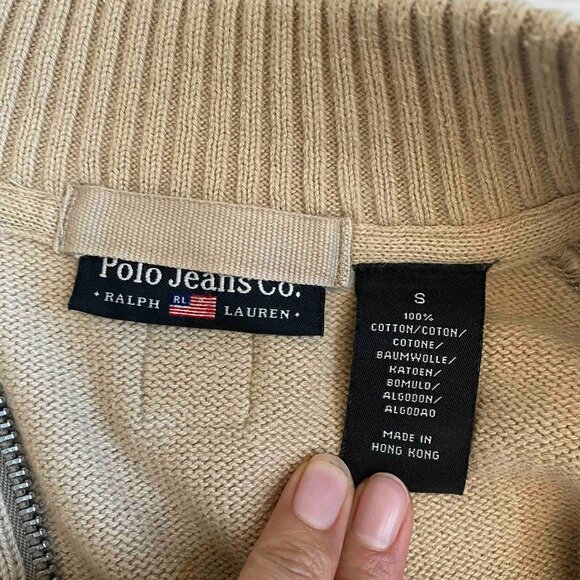 Vintage 90s Ralph Lauren Double Zip Cotton Bomber Jacket Size S Preppy Coastal - Picture 3 of 10